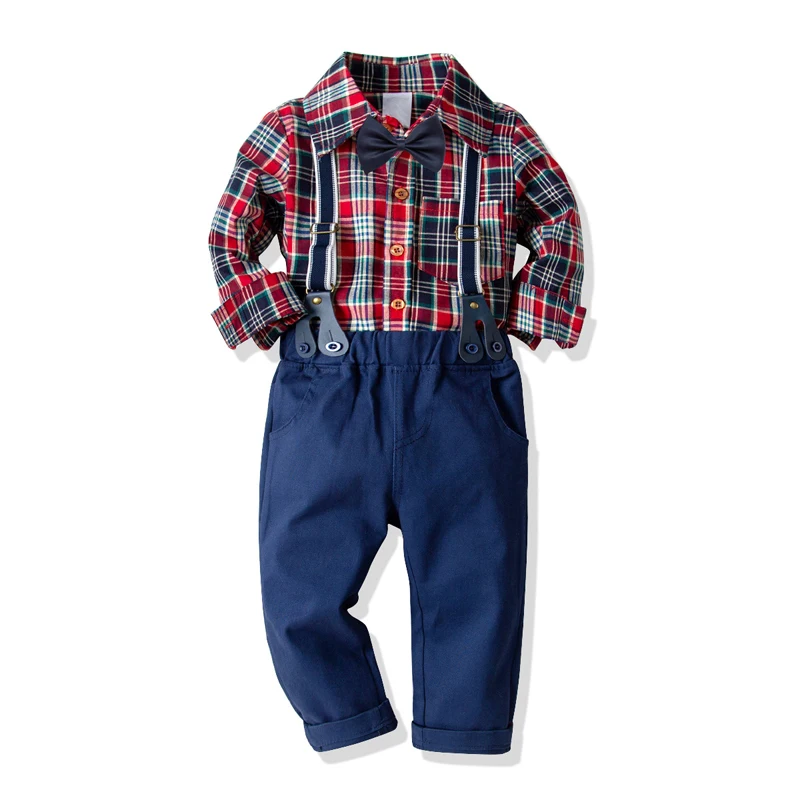 Carters Roupas Infantis Carters Infant Children Clothes Set And Plaid Shirt+ Trousers Kid's Long-sleeves 2pcs Suit Costume Colo