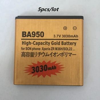 

5pcs/lot for SONY Xperia Battery BA950 Replacement Rechargeable Battery for Xperia ZR M36h SOL22 C5502 C5503 SO-04E AB-0300