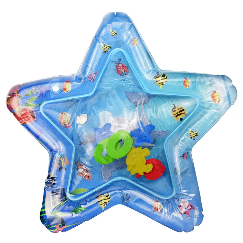 

Inflatable PVC Baby Kids Star Shape Water Play Mat Fun Water Play Mat For Babies Hand-eye Coordination & Crawling Training