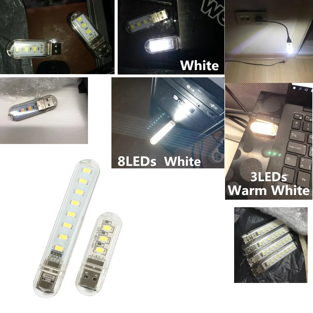 Портативная светодиодная мини лампа SMD 5730 5 В USB Светодиодная ночник уличное