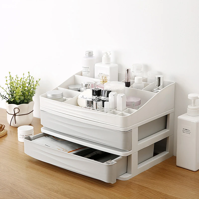  Plastic Drawer Makeup Organizer Women Fashion Cosmetic Storage Box Lipstick Jewelry Container Deskt