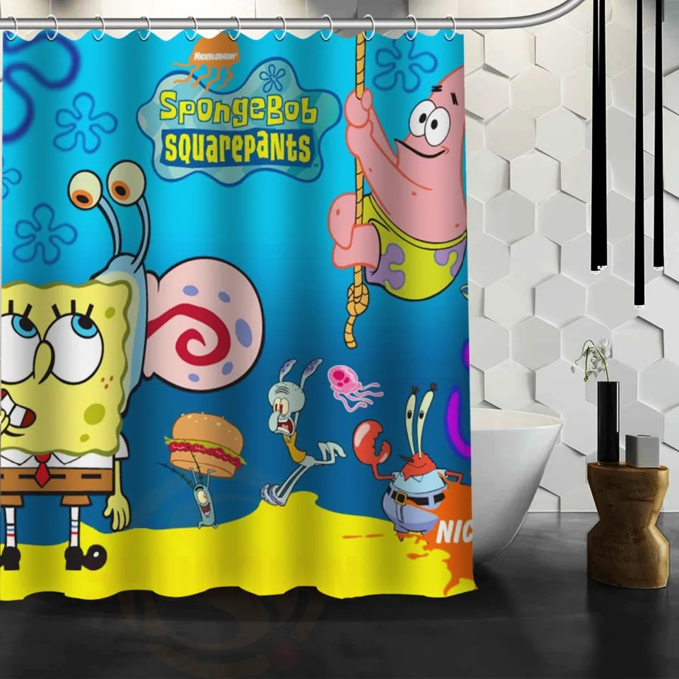 The Spongebob Squarepants Shower Curtain Custom Waterproof