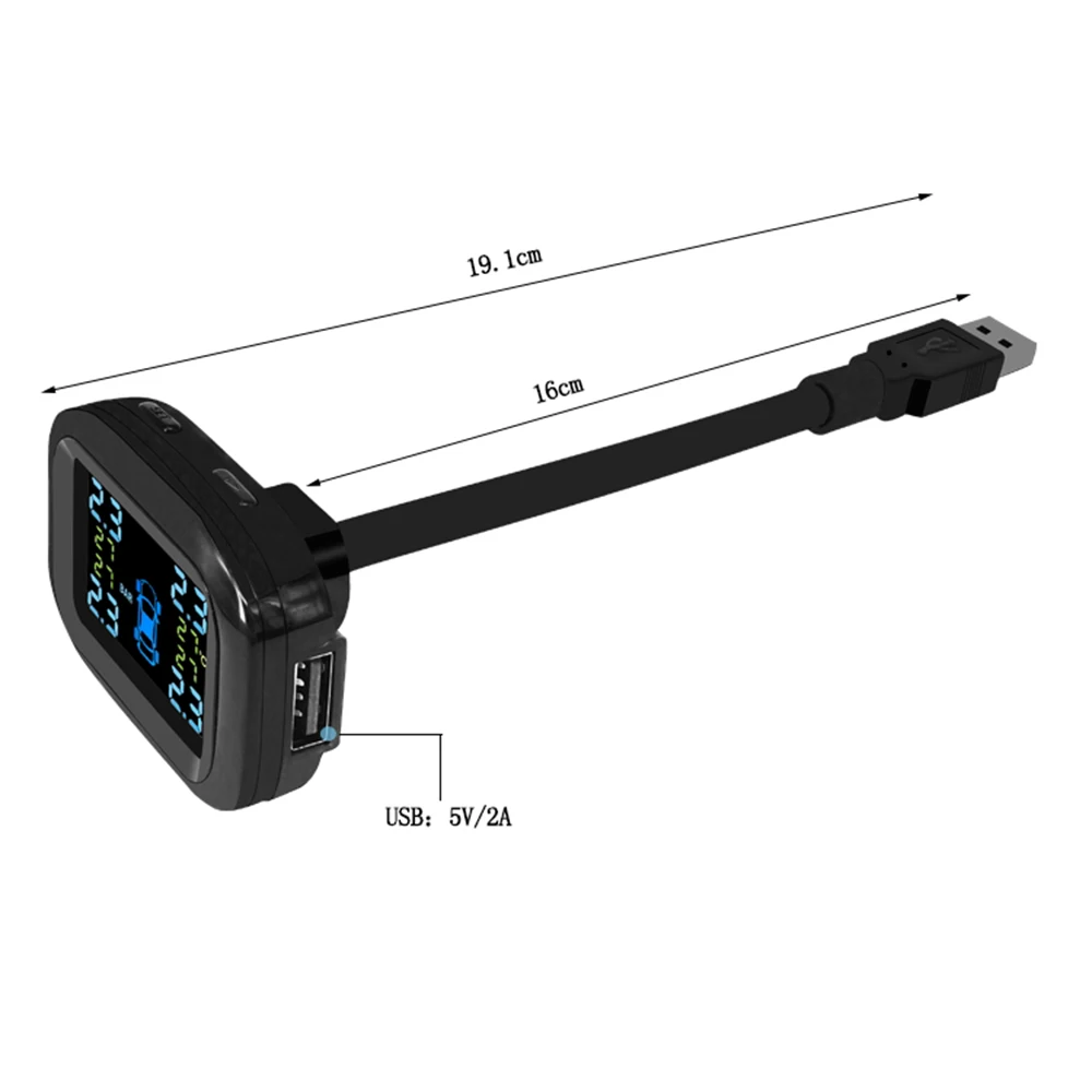 TP730 Car TPMS Tire Pressure Monitoring System cigarette lighter Digital LCD Display Auto Security Alarm Systems Tyre Pressure 5