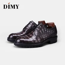 DIMY/ г.; Мужская обувь; Новинка; обувь в британском стиле из крокодиловой кожи; удобная дышащая кожаная обувь в деловом стиле