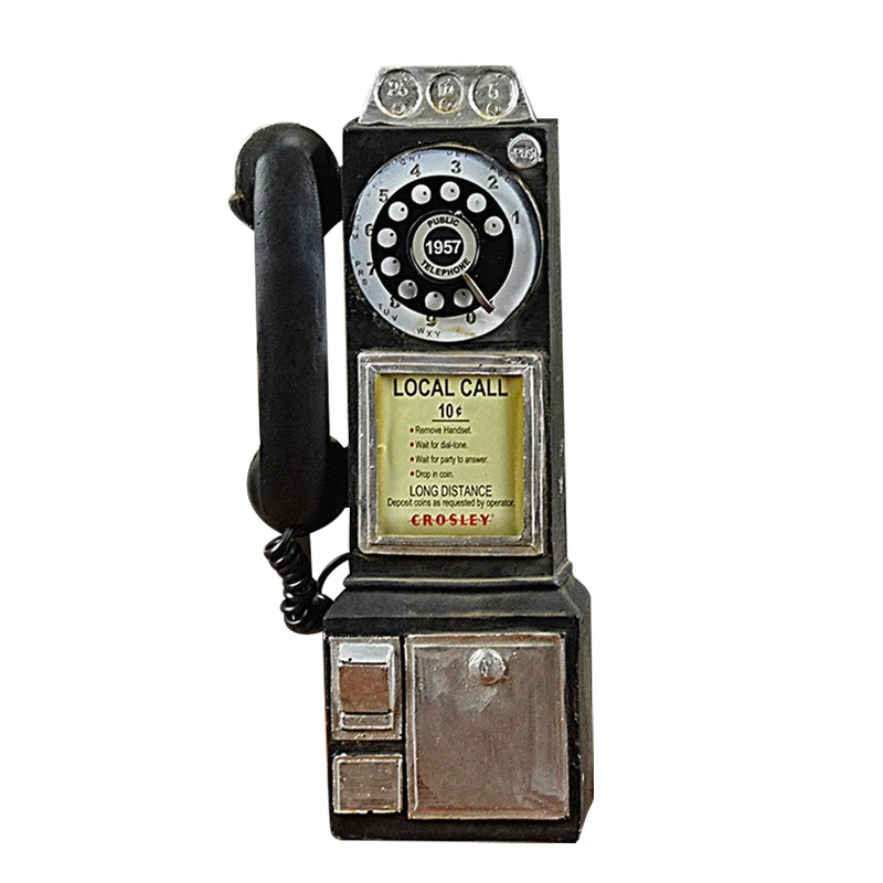 1//12 Doll House Furniture Miniature Retro Phone Vintage Telephone For Gift SP