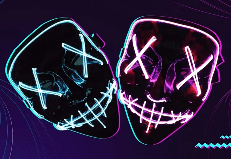 Cheap Neon Mask Led Light Up Party Masks The Purge Election Year Great Funny Masks Festival