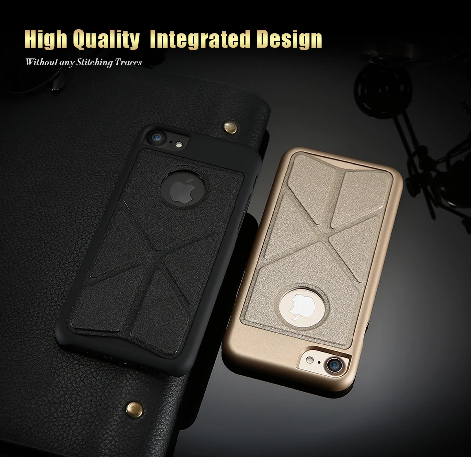 DR.CASE Leather Deformation Kickstand Plastic Case For iPhone 7 Magnetic Folding Stand Holder Back Cover For iPhone 7 Plus Coque (6)