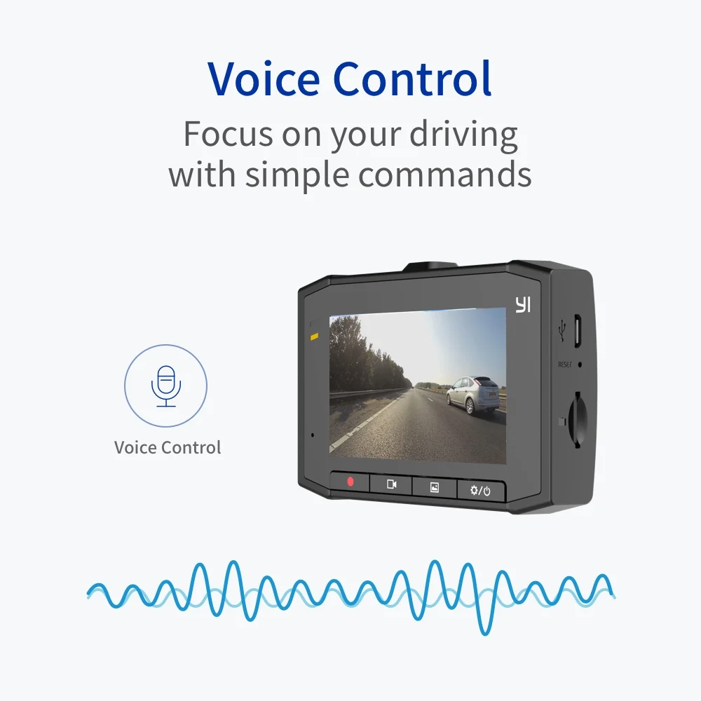 Автомобильный видеорегистратор YI Ultra Dash Camera Разрешение 2.7K Технология обработки Nano 140° угол обзора Голосовое управление