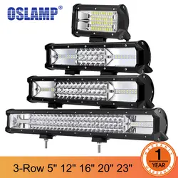 Oslamp 5 "12" 16 "20" 23 "трехсветодио дный рядный светодиодный свет бар светодио дный Offroad светодиодный бар комбинированный светодио дный луч