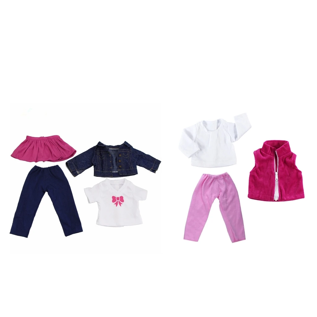 MagiDeal 2 Set Handmade Clothes for 18inch American Doll DIY Dress up Accessory Girl Gifts