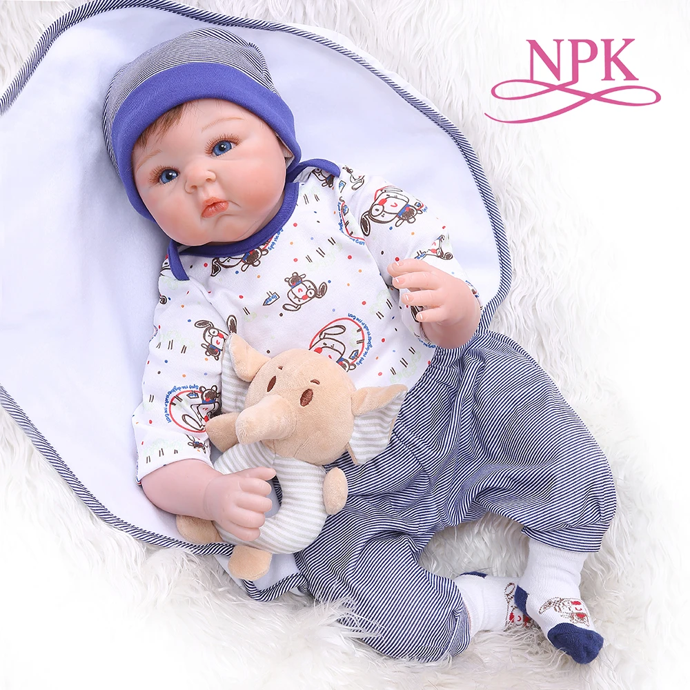 NPK 55 см Новорожденный bebe realitic reborn baby doll реалистичные мягкие силиконовые