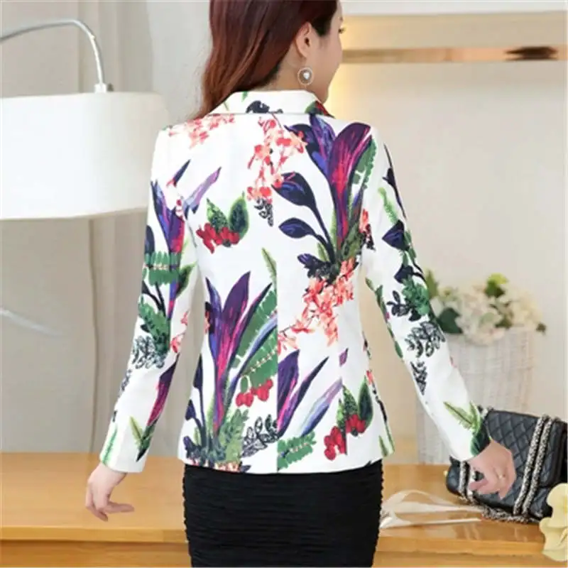 2019 New Women Floral Blazer Elegant Single Breasted Flower Print Blazers Casual Jacket Female Office Work Suit Blazers 609 2019 New Women Floral Blazer Elegant Single Breasted Flower Print Blazers Casual Jacket Female Office Work Suit Blazers 609