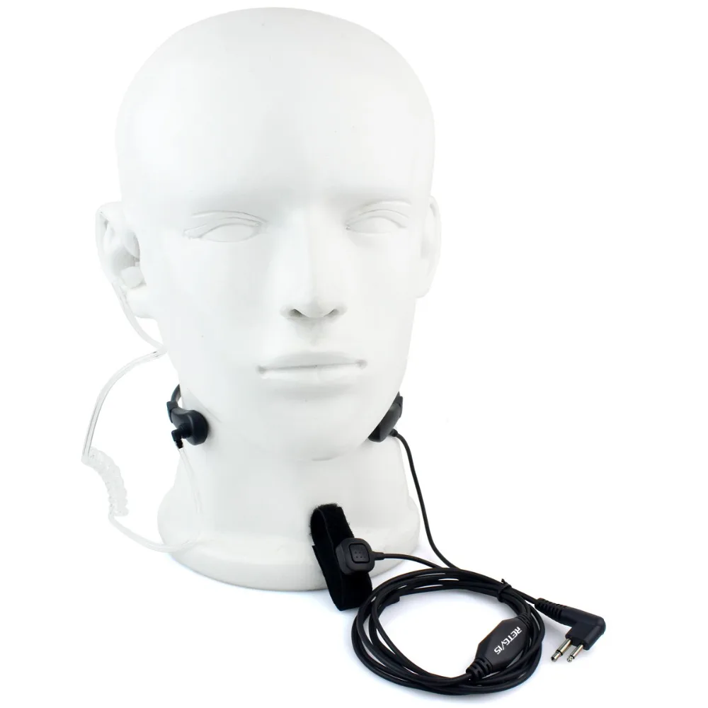 2 Pin Throat Mic Headset Air Tube Earpiece for Motorola GP300 88s 2000 CT Walkie talkie Ham Radio C9008A afbeelding