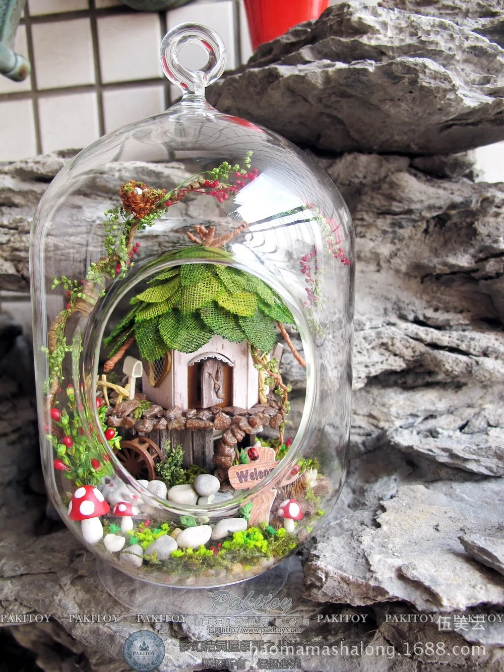 GN01 diy стеклянный шар деревянные кукольные домики миниатюрный кукольный домик набор-джунгли ведьма