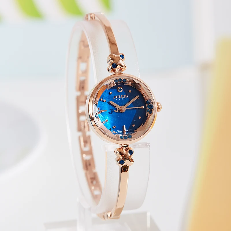 Топ женские часы Julius Японии кварцевых часов браслет резка в виде ракушки со стразами на день рождения для девочек Рождественский подаро