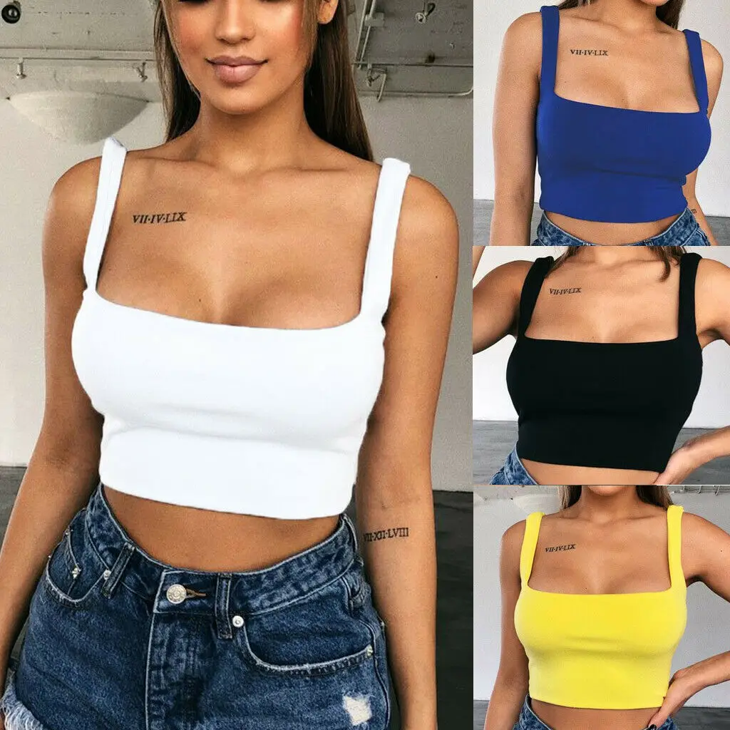 Camisole короткий топ для женщин Модный с открытыми плечами эластичный Топ без