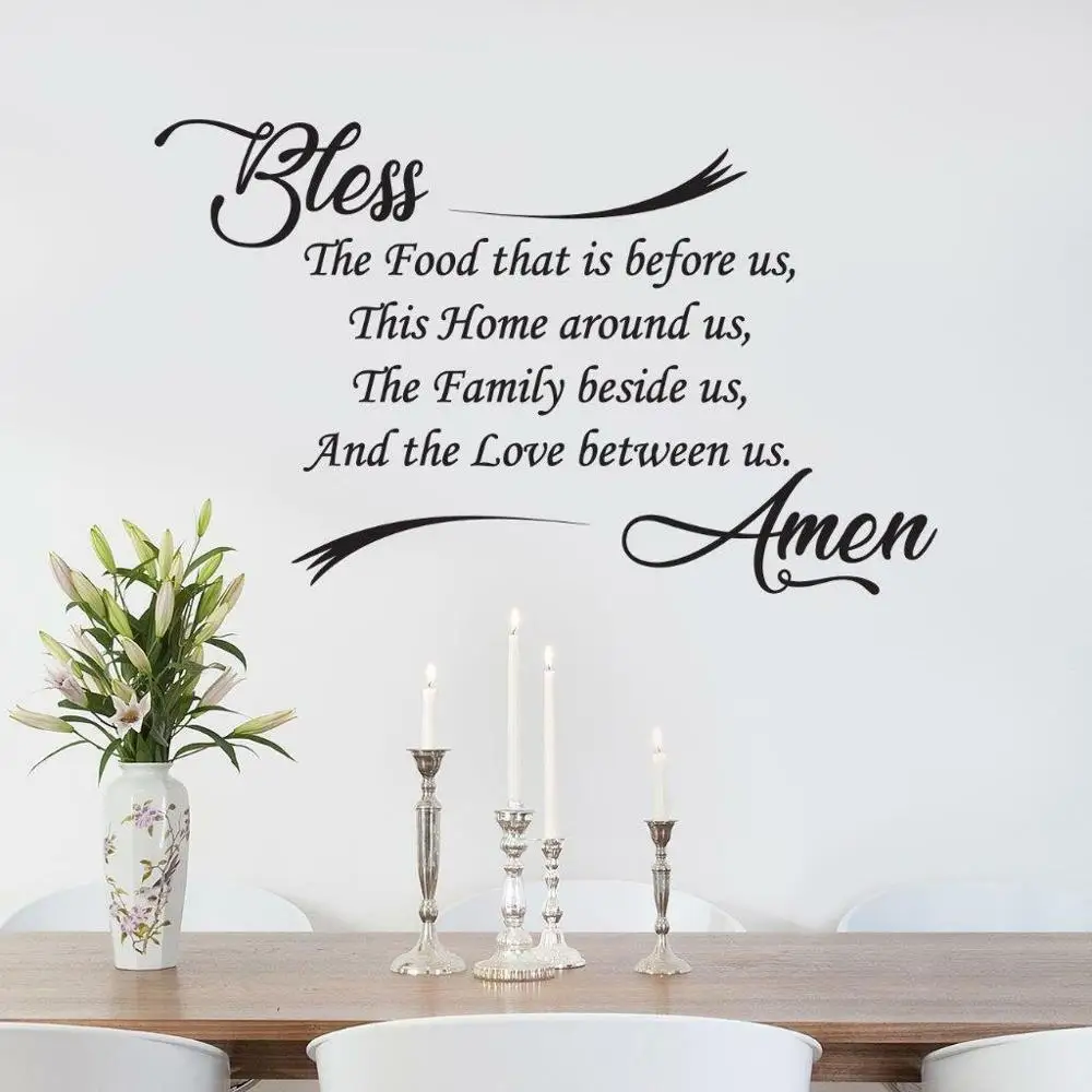 Bless The Food кухонные Амен виниловые наклейки на стену и графическая наклейка