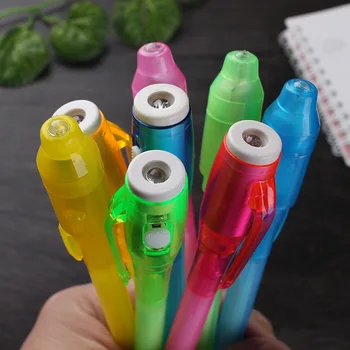 

200PCS Creative UV Light Stationery Marker pen Funny Highlighter Invisible Ink Pen Popular Color Novelty Item Korean Stationery