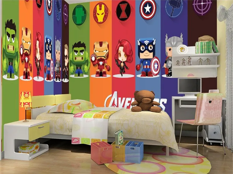 Custom Photo Children's Room 3D Avengers Alliance Mural TV Background Wallpaper Film Wall Paper Bedroom Parlor Cartoon