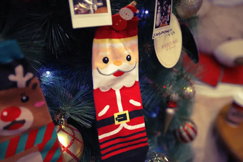 Зимние Носки с рисунком снеговика, Санта Клауса, оленя, женские рождественские носки с 3D рисунком, брендовые удобные хлопковые носки хорошего качества