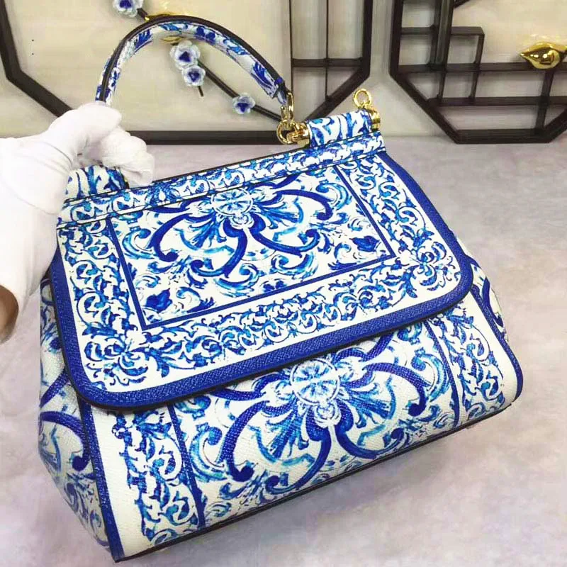 

Unbelievable Charm! Perfect Quality! Lady Handbags, Blue and White Porcelain Flower, Shoulder Skew Skin Doctor Bags, Women's Bag