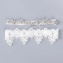 Liga do casamento de Strass Bordado Flor Beading branco Ligas Sensuais para As Mulheres/Feminino/Noiva Anel Nupcial Leg Garter Coxa