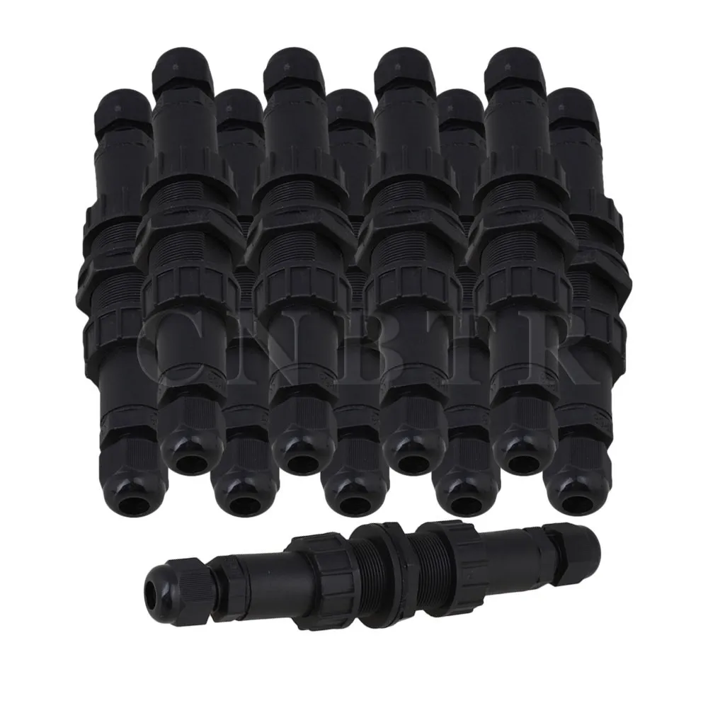 

Black RJ45 M20 IP67 Protection Double-Ended Waterproof Connector M2 Set of 10