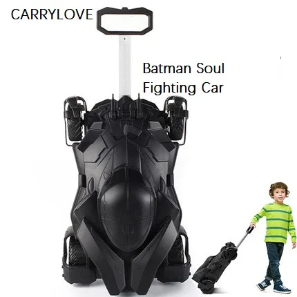 

travel tale Batman Soul Fighting Car Rolling Luggage Suitcase Wheels Students Creative Bat shape Trolley Kids Chariot model