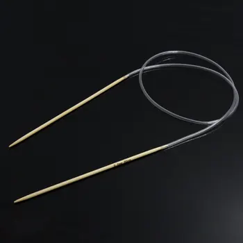 

100% Bamboo 80cm Circular Knitting Needle Sewing Sweater Clothes Hat Scarf Crochet Hooks Soft Tube Sewing Needles 3mm,1 Pair New