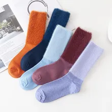 Женские зимние теплые гетры, носки из меха норки, женские хлопковые женские носки, зимние женские носки