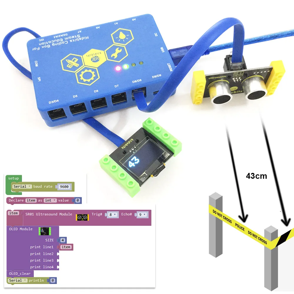 Kidsbits блоки кодирования Ультразвуковой Модуль датчика для Arduino