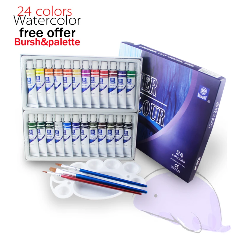 

Memory 24 Colors Professional Water Color Paints Artists Watercolor Painting Pigment Watercolors Set For Drawing New