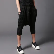 Мужские Винтажные брюки для ночного клуба эластичные шаровары Хип-хоп панковские штаны брюки мужские s для певицы для сцены костюм плиссированные мешковатые штаны джоггеры