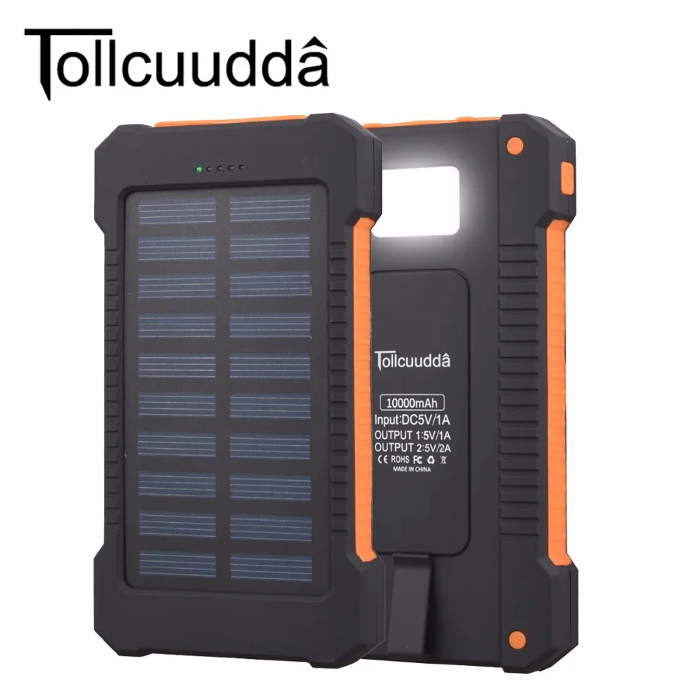 bilder für Tollcuudda 10000 mAH Solarzelle Power Pover Bank Für Iphone 6 S 7 Mp3 Universelle Externe Tragbare Ladegerät Batterie Mit LED-Licht bilder für Tollcuudda 10000 mAH Solarzelle Power Pover Bank Für Iphone 6 S 7 Mp3 Universelle Externe Tragbare Ladegerät Batterie Mit LED-Licht