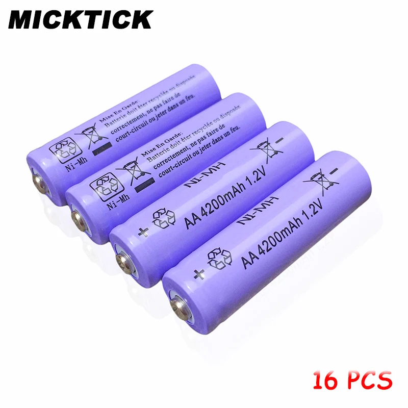 

16PCS AA 2a 2A 5# 4200mAh 1.2V NI-MH Rechargeable Battery Batteria Batteries MICKTICK Cameras toys clocks shavers telecontroll