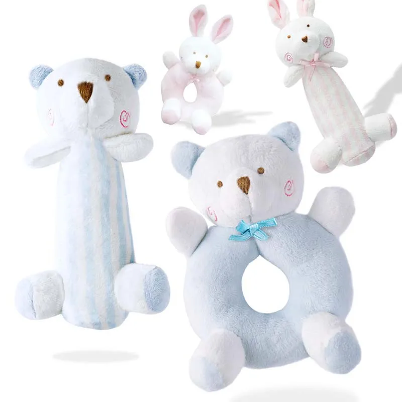 Newborn Cartoon Baby Boy Girl Rattles Infant Animal Hand Bell Kid Plush Toy font b Development