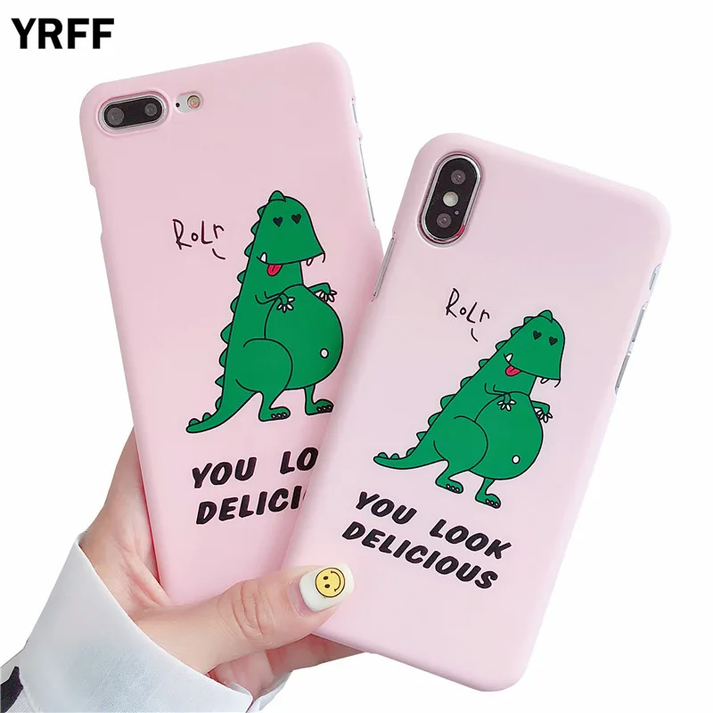 YRFF Funny Cartoon Dinosaur Phone Case For iphone X Case