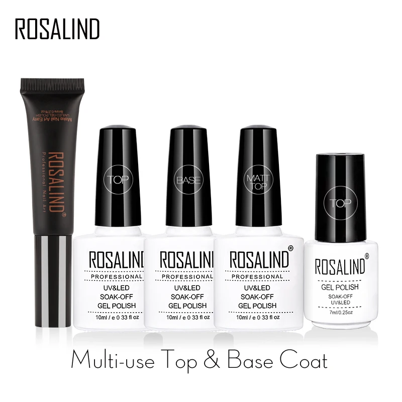 Розалинд многофункциональный 7 мл и 8 10 Top Coat базовый гель лак для ногтей УФ лампы