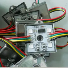 20 штук/строка Водонепроницаемый светодиодный пиксельный модульный, 4 шт SMD RGB 5050,1 шт. WS2801, 256 уровень серого, DC12V, 0,96 W