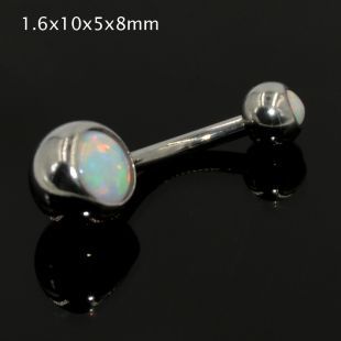 Surgical Steel Opal Stone Septum Nose Ring Opal Ball Closure Nipple Tragus Eyebrow Lip Belly Piercing Earring Body Jewelry