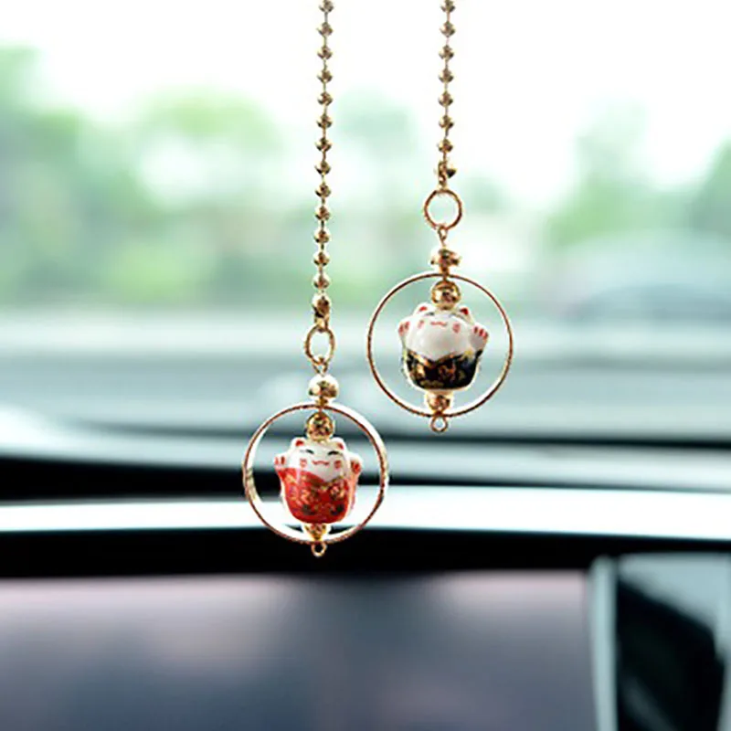 Новый автомобиль кулон Lucky Cat автомобилей Зеркало заднего вида украшения