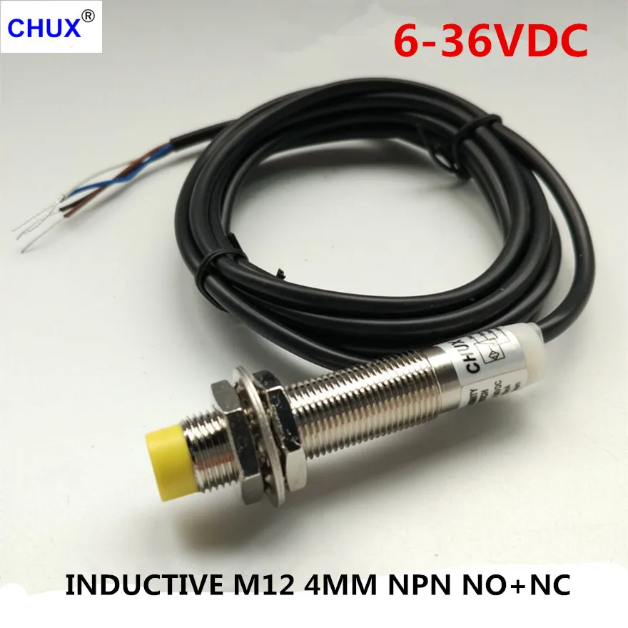 

Inductive Proximity Switch NPN M12 non-Flush (IM12-4-DNC)6-36v Cylinder NO+NC 4Wires 4mm Detect Distance Motion Approach Sensor