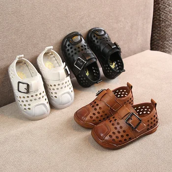 

Spring 2019 New Kids Shoes Anti-skid Hollow breathable boys Shoes of 1-3 Years Old Super soft and comfortable white flat sandals