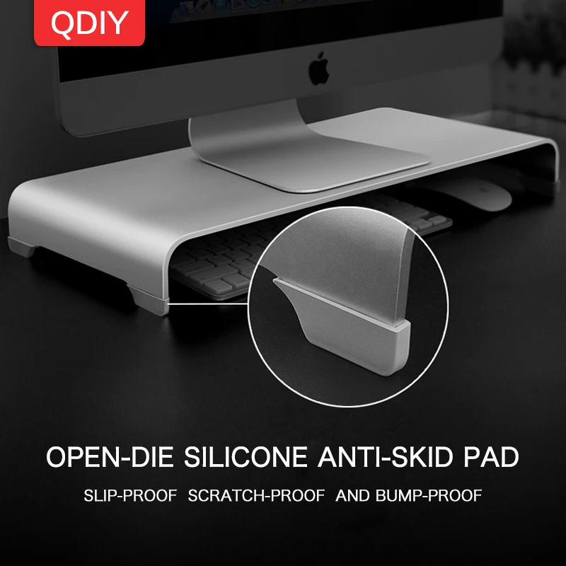 QDIY Настольный Ноутбук мониторы Кронштейн Дисплей Держатель клавиатура и мышь стеллаж для хранения рамка