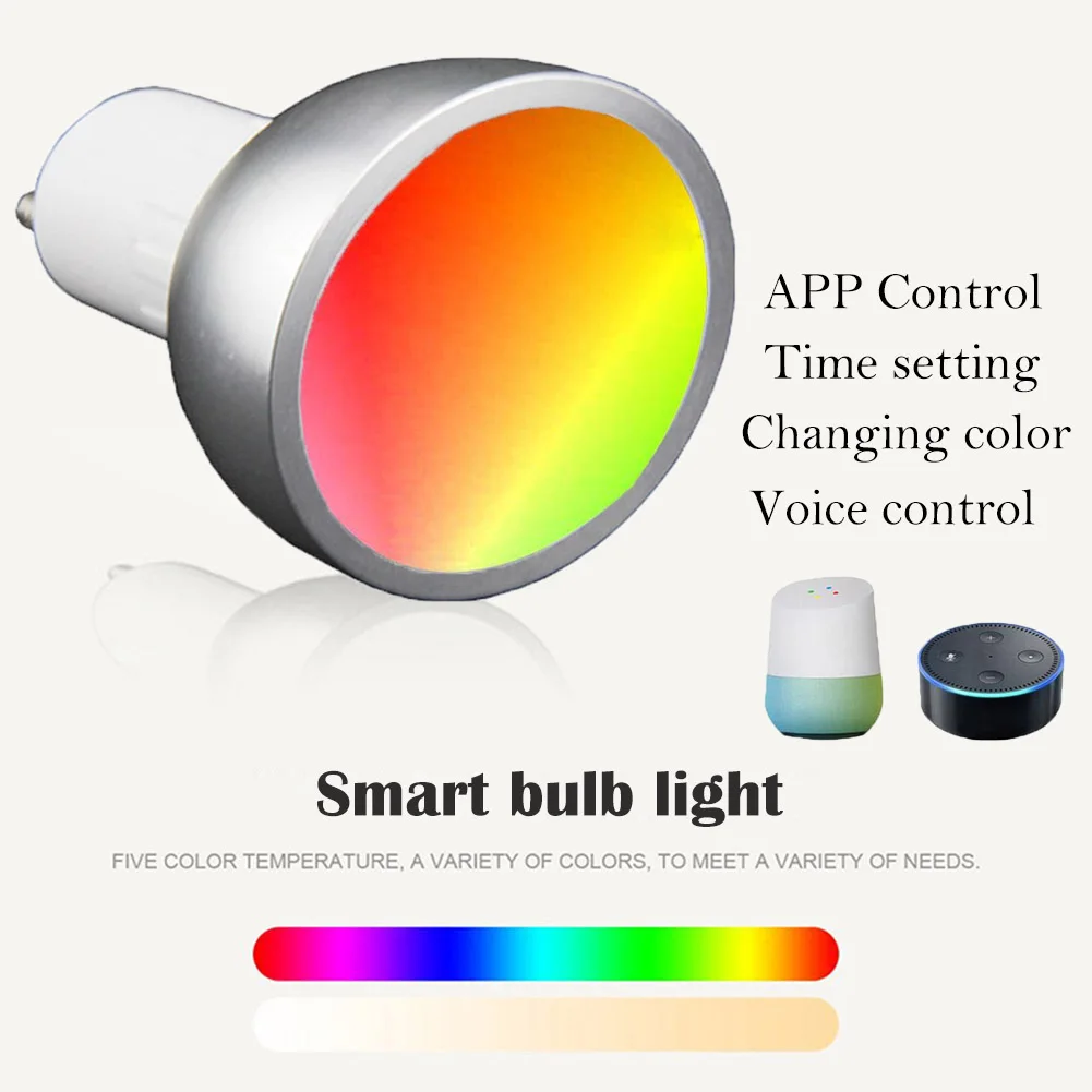 

Smart LED Light Bulb E27 GU10 GU5.3 RGBW WiFi Led Dimmable Bluetooth Lamp Compatible with Alexa Google Home APP Remote Control