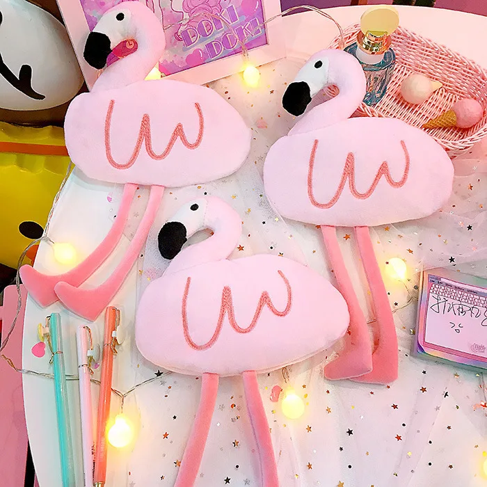 

1Pcs Kawaii Pencil Case Flamingo Crystal velvet Gift Estuches School Pencil Box Pencilcase Pencil Bag School Supplies Stationery