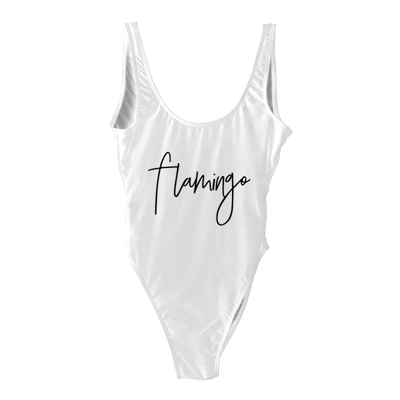 Слитный купальник с принтом фламинго и надписью maillot de bain femme 2020 une Piece сексуальный