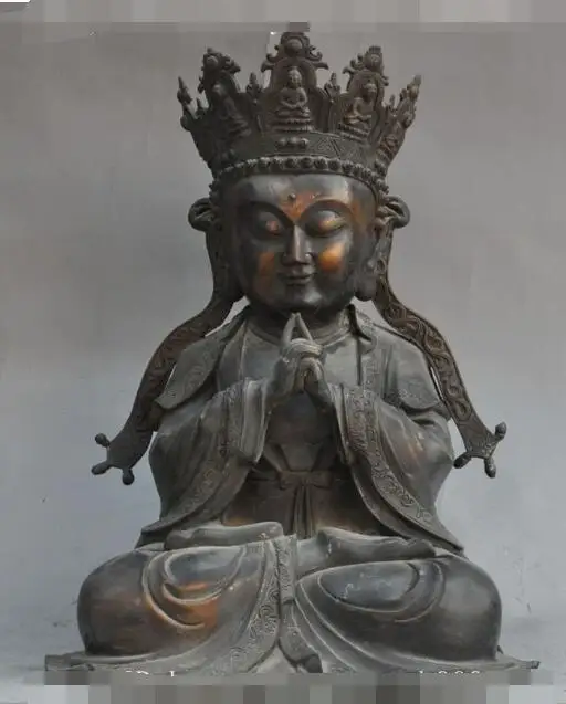 

S01642 tibet buddhism pure bronze Tantra Shakyamuni Shakyamuni Tathagata buddha statue (B0328)