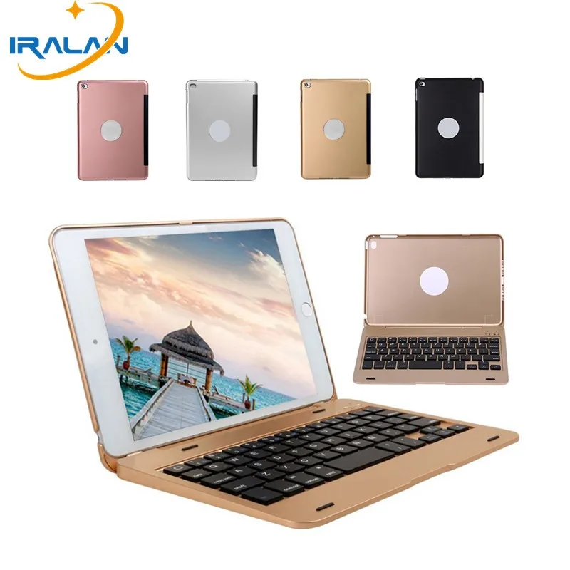 

2017 new Aluminium Ultra Slim Portable Wireless Bluetooth 3.0 Keyboard Case Holder For iPad Mini 4 7.9 inch Cover+film+stylus