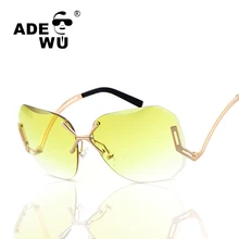 Adewu Sin Montura de Las Gafas de Diseñador de la Marca de Lujo de Alta Calidad Photochromic UV 400 gafas de Sol Femeninas de La Vendimia gafas de sol mujer